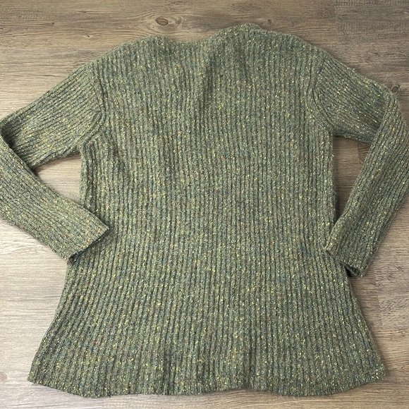 Sundance Merino Wool Blend Green Multi Fleck Ribbed Sweater, size small - Picture 7 of 9